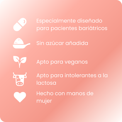 Beneficios Bariplus+: vegano, sin azúcar añadida y apto intolerantes a lactosa